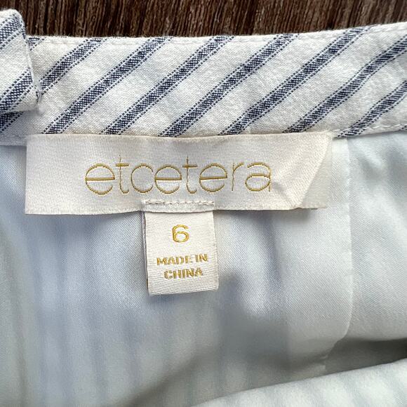 Etcetera Gold Label Blue Striped 2 Piece Skirt and Jacket Blazer Suit Set - Picture 8 of 11